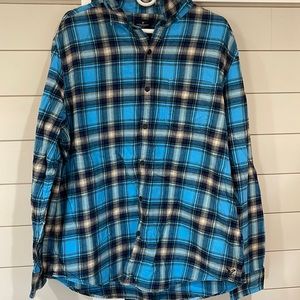 American Eagle Plaid Button Up Long Sleeve. Size 2XL